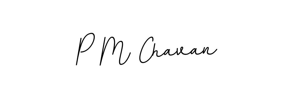 The best way (BallpointsItalic-DORy9) to make a short signature is to pick only two or three words in your name. The name P M Chavan include a total of six letters. For converting this name. P M Chavan signature style 11 images and pictures png