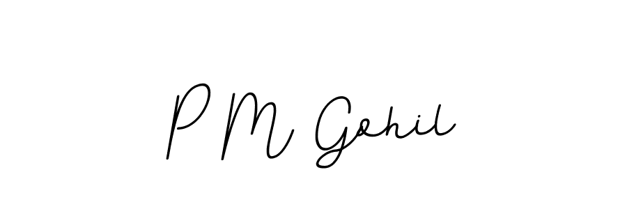 Use a signature maker to create a handwritten signature online. With this signature software, you can design (BallpointsItalic-DORy9) your own signature for name P M Gohil. P M Gohil signature style 11 images and pictures png