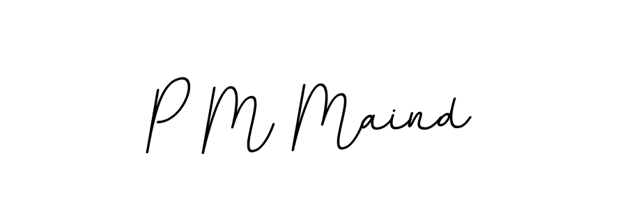 The best way (BallpointsItalic-DORy9) to make a short signature is to pick only two or three words in your name. The name P M Maind include a total of six letters. For converting this name. P M Maind signature style 11 images and pictures png