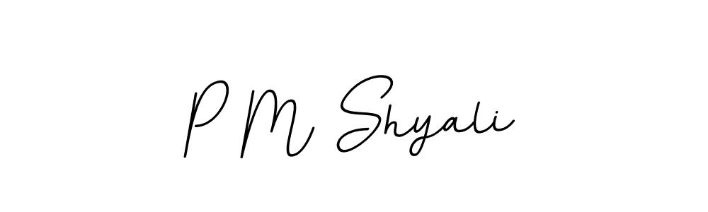 Make a beautiful signature design for name P M Shyali. With this signature (BallpointsItalic-DORy9) style, you can create a handwritten signature for free. P M Shyali signature style 11 images and pictures png