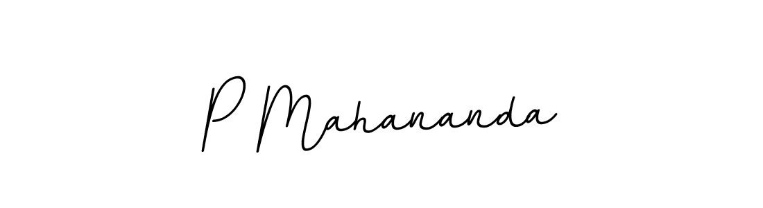 How to make P Mahananda name signature. Use BallpointsItalic-DORy9 style for creating short signs online. This is the latest handwritten sign. P Mahananda signature style 11 images and pictures png