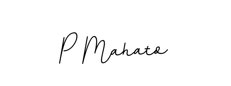 Use a signature maker to create a handwritten signature online. With this signature software, you can design (BallpointsItalic-DORy9) your own signature for name P Mahato. P Mahato signature style 11 images and pictures png