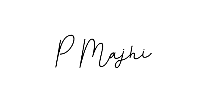 Create a beautiful signature design for name P Majhi. With this signature (BallpointsItalic-DORy9) fonts, you can make a handwritten signature for free. P Majhi signature style 11 images and pictures png