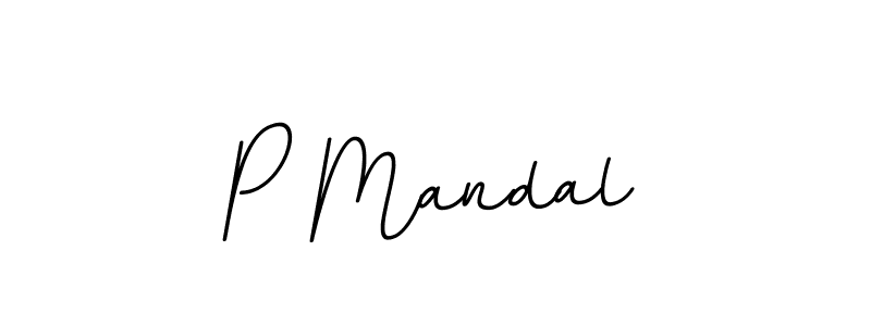 Use a signature maker to create a handwritten signature online. With this signature software, you can design (BallpointsItalic-DORy9) your own signature for name P Mandal. P Mandal signature style 11 images and pictures png