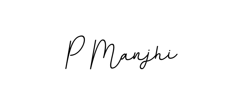 How to make P Manjhi name signature. Use BallpointsItalic-DORy9 style for creating short signs online. This is the latest handwritten sign. P Manjhi signature style 11 images and pictures png