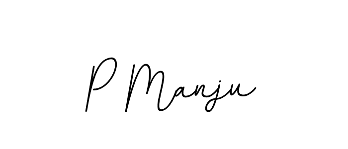 You should practise on your own different ways (BallpointsItalic-DORy9) to write your name (P Manju) in signature. don't let someone else do it for you. P Manju signature style 11 images and pictures png