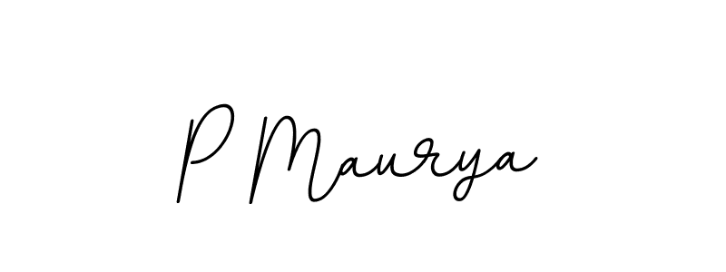 Use a signature maker to create a handwritten signature online. With this signature software, you can design (BallpointsItalic-DORy9) your own signature for name P Maurya. P Maurya signature style 11 images and pictures png
