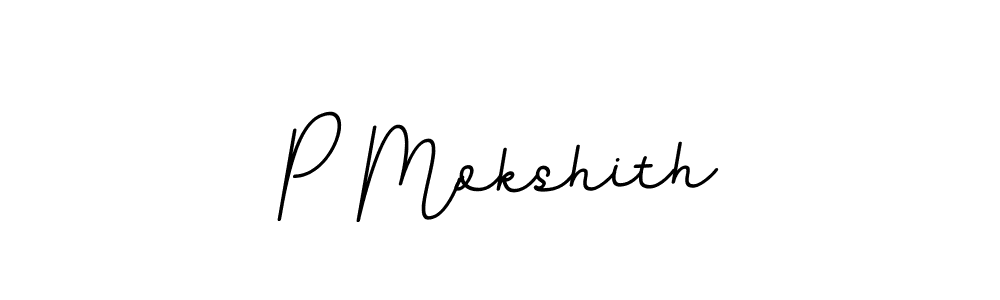 The best way (BallpointsItalic-DORy9) to make a short signature is to pick only two or three words in your name. The name P Mokshith include a total of six letters. For converting this name. P Mokshith signature style 11 images and pictures png