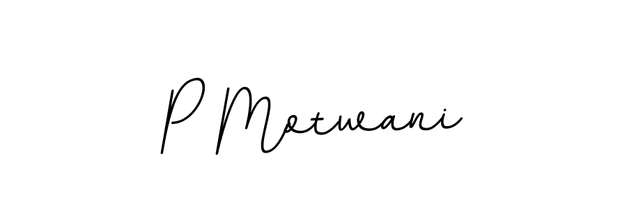 Make a beautiful signature design for name P Motwani. With this signature (BallpointsItalic-DORy9) style, you can create a handwritten signature for free. P Motwani signature style 11 images and pictures png