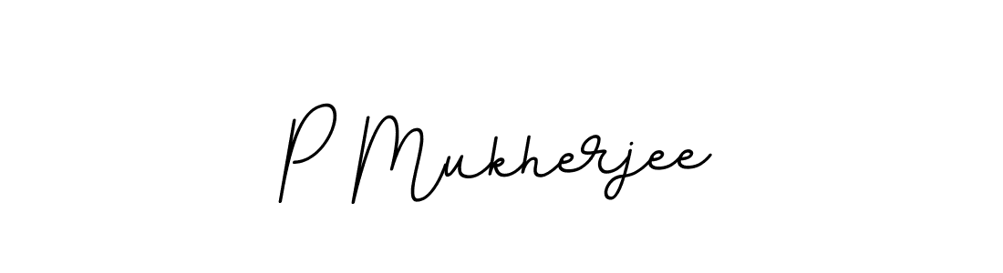 Use a signature maker to create a handwritten signature online. With this signature software, you can design (BallpointsItalic-DORy9) your own signature for name P Mukherjee. P Mukherjee signature style 11 images and pictures png