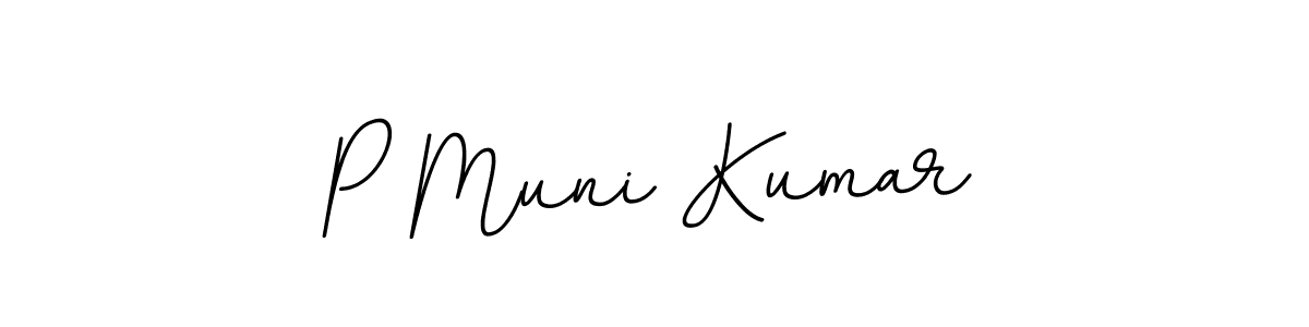 Design your own signature with our free online signature maker. With this signature software, you can create a handwritten (BallpointsItalic-DORy9) signature for name P Muni Kumar. P Muni Kumar signature style 11 images and pictures png