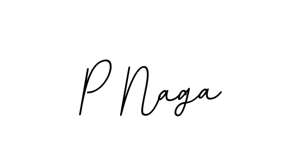 Create a beautiful signature design for name P Naga. With this signature (BallpointsItalic-DORy9) fonts, you can make a handwritten signature for free. P Naga signature style 11 images and pictures png