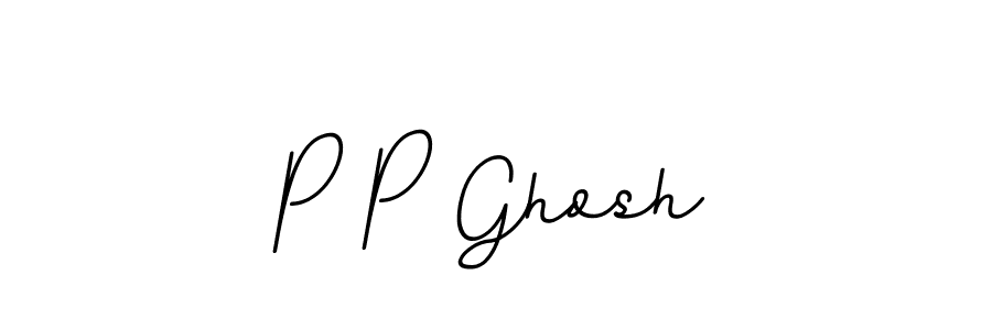 How to make P P Ghosh name signature. Use BallpointsItalic-DORy9 style for creating short signs online. This is the latest handwritten sign. P P Ghosh signature style 11 images and pictures png