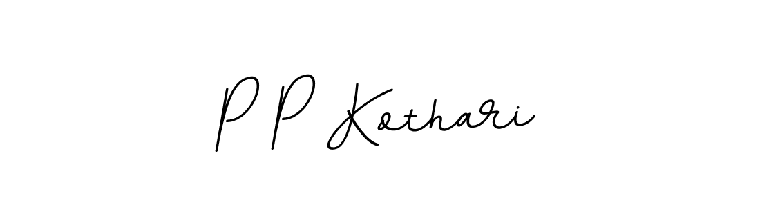 How to make P P Kothari name signature. Use BallpointsItalic-DORy9 style for creating short signs online. This is the latest handwritten sign. P P Kothari signature style 11 images and pictures png