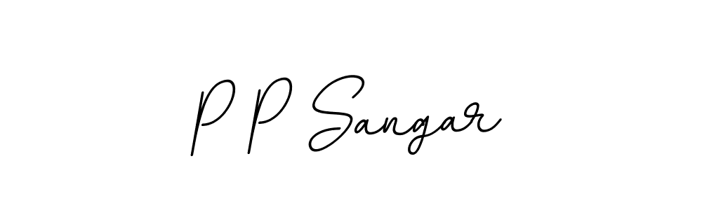 Make a beautiful signature design for name P P Sangar. With this signature (BallpointsItalic-DORy9) style, you can create a handwritten signature for free. P P Sangar signature style 11 images and pictures png