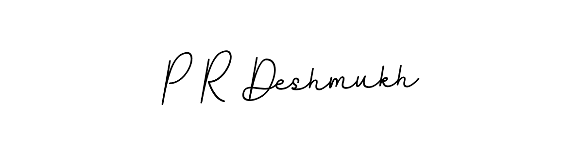 The best way (BallpointsItalic-DORy9) to make a short signature is to pick only two or three words in your name. The name P R Deshmukh include a total of six letters. For converting this name. P R Deshmukh signature style 11 images and pictures png