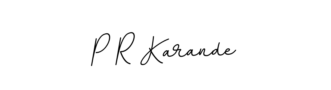 Create a beautiful signature design for name P R Karande. With this signature (BallpointsItalic-DORy9) fonts, you can make a handwritten signature for free. P R Karande signature style 11 images and pictures png