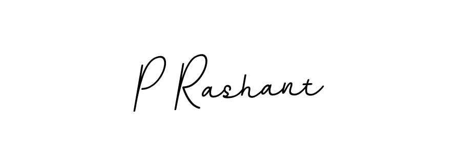 How to make P Rashant name signature. Use BallpointsItalic-DORy9 style for creating short signs online. This is the latest handwritten sign. P Rashant signature style 11 images and pictures png