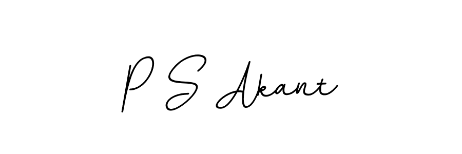 The best way (BallpointsItalic-DORy9) to make a short signature is to pick only two or three words in your name. The name P S Akant include a total of six letters. For converting this name. P S Akant signature style 11 images and pictures png