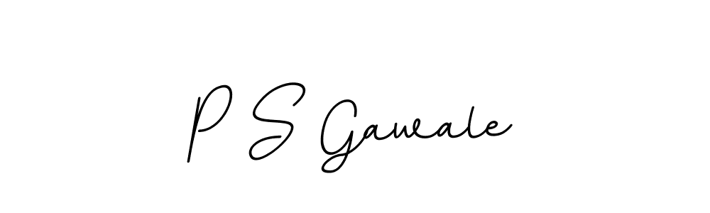 How to make P S Gawale name signature. Use BallpointsItalic-DORy9 style for creating short signs online. This is the latest handwritten sign. P S Gawale signature style 11 images and pictures png