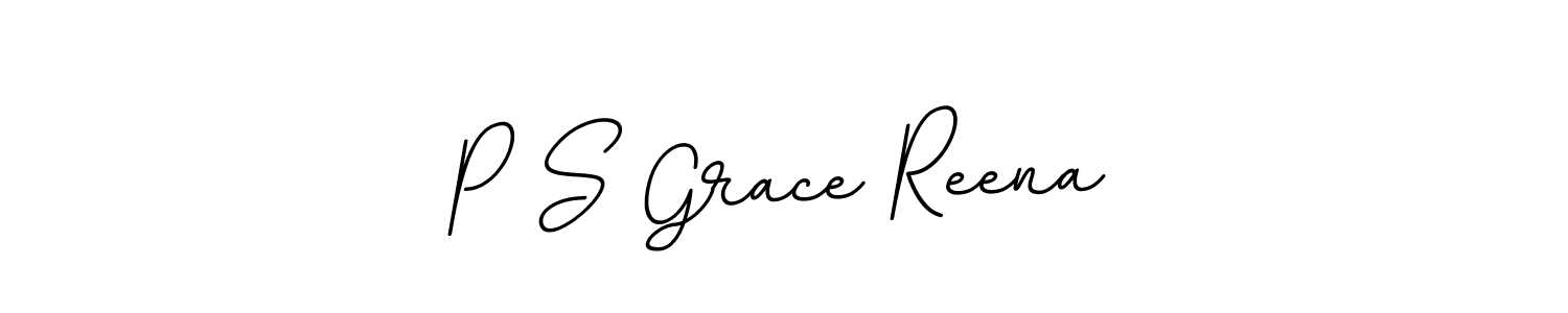 The best way (BallpointsItalic-DORy9) to make a short signature is to pick only two or three words in your name. The name P S Grace Reena include a total of six letters. For converting this name. P S Grace Reena signature style 11 images and pictures png