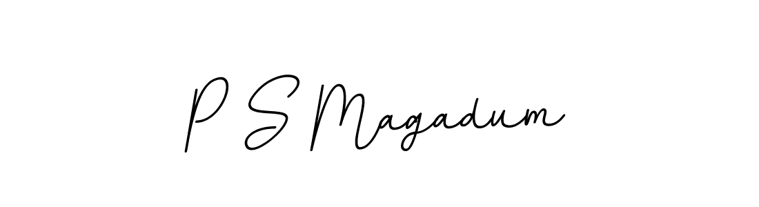 Create a beautiful signature design for name P S Magadum. With this signature (BallpointsItalic-DORy9) fonts, you can make a handwritten signature for free. P S Magadum signature style 11 images and pictures png