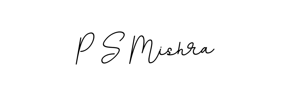 How to make P S Mishra name signature. Use BallpointsItalic-DORy9 style for creating short signs online. This is the latest handwritten sign. P S Mishra signature style 11 images and pictures png