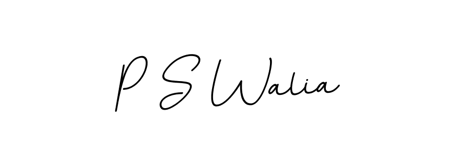 How to make P S Walia name signature. Use BallpointsItalic-DORy9 style for creating short signs online. This is the latest handwritten sign. P S Walia signature style 11 images and pictures png