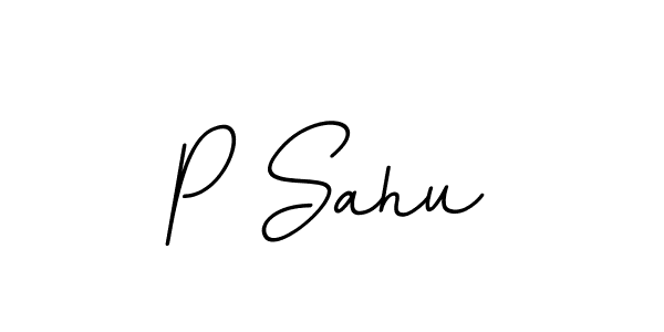 Create a beautiful signature design for name P Sahu. With this signature (BallpointsItalic-DORy9) fonts, you can make a handwritten signature for free. P Sahu signature style 11 images and pictures png