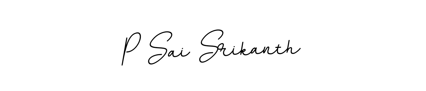 The best way (BallpointsItalic-DORy9) to make a short signature is to pick only two or three words in your name. The name P Sai Srikanth include a total of six letters. For converting this name. P Sai Srikanth signature style 11 images and pictures png