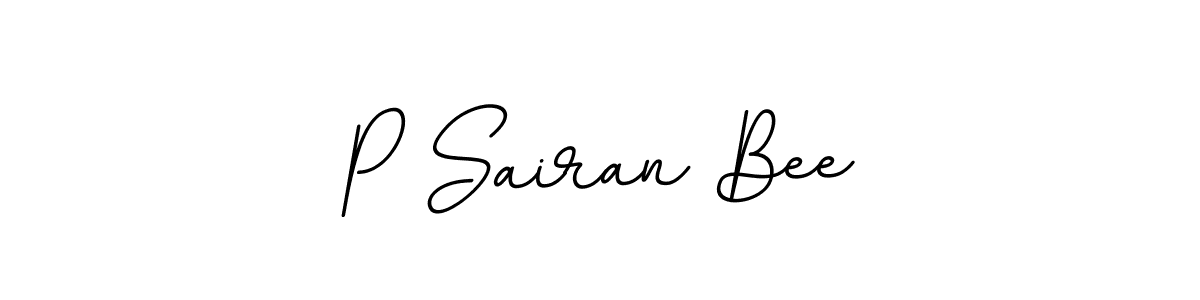 BallpointsItalic-DORy9 is a professional signature style that is perfect for those who want to add a touch of class to their signature. It is also a great choice for those who want to make their signature more unique. Get P Sairan Bee name to fancy signature for free. P Sairan Bee signature style 11 images and pictures png
