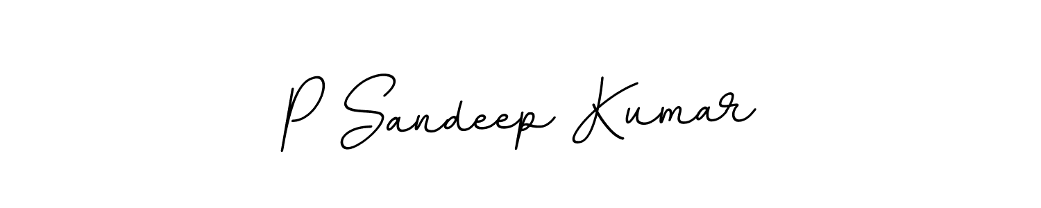 Design your own signature with our free online signature maker. With this signature software, you can create a handwritten (BallpointsItalic-DORy9) signature for name P Sandeep Kumar. P Sandeep Kumar signature style 11 images and pictures png