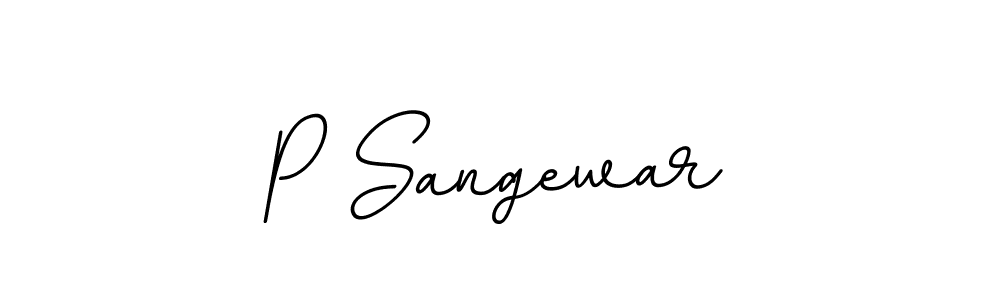 Design your own signature with our free online signature maker. With this signature software, you can create a handwritten (BallpointsItalic-DORy9) signature for name P Sangewar. P Sangewar signature style 11 images and pictures png