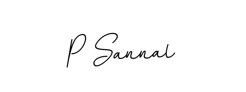 How to make P Sannal name signature. Use BallpointsItalic-DORy9 style for creating short signs online. This is the latest handwritten sign. P Sannal signature style 11 images and pictures png