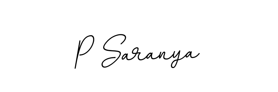 Use a signature maker to create a handwritten signature online. With this signature software, you can design (BallpointsItalic-DORy9) your own signature for name P Saranya. P Saranya signature style 11 images and pictures png