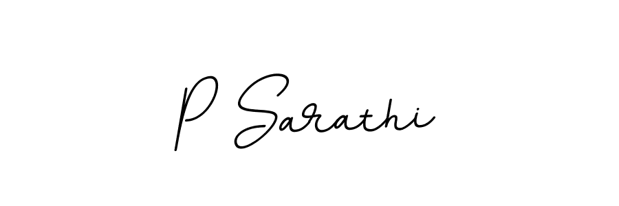 How to make P Sarathi name signature. Use BallpointsItalic-DORy9 style for creating short signs online. This is the latest handwritten sign. P Sarathi signature style 11 images and pictures png