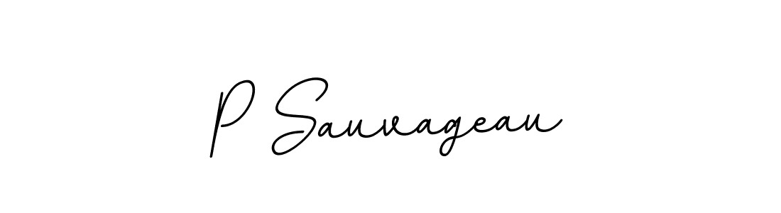 Make a beautiful signature design for name P Sauvageau. With this signature (BallpointsItalic-DORy9) style, you can create a handwritten signature for free. P Sauvageau signature style 11 images and pictures png