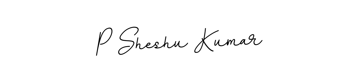 Make a beautiful signature design for name P Sheshu Kumar. With this signature (BallpointsItalic-DORy9) style, you can create a handwritten signature for free. P Sheshu Kumar signature style 11 images and pictures png