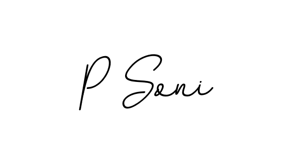 This is the best signature style for the P Soni name. Also you like these signature font (BallpointsItalic-DORy9). Mix name signature. P Soni signature style 11 images and pictures png