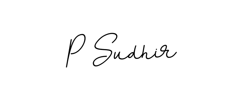Use a signature maker to create a handwritten signature online. With this signature software, you can design (BallpointsItalic-DORy9) your own signature for name P Sudhir. P Sudhir signature style 11 images and pictures png