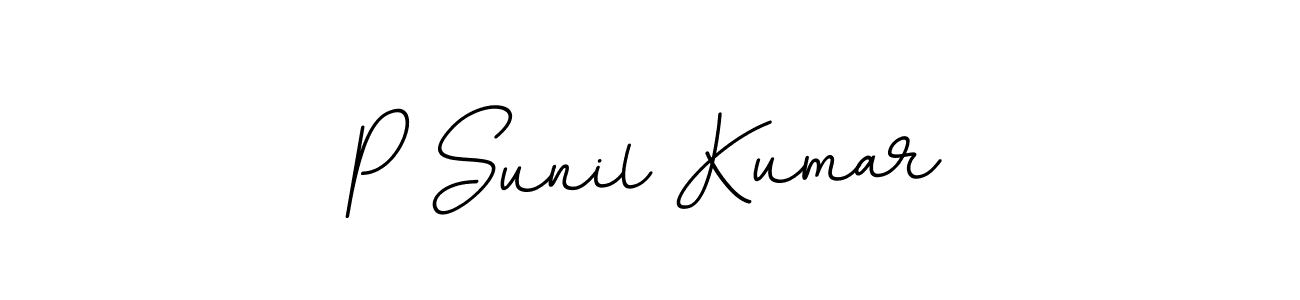 Design your own signature with our free online signature maker. With this signature software, you can create a handwritten (BallpointsItalic-DORy9) signature for name P Sunil Kumar. P Sunil Kumar signature style 11 images and pictures png