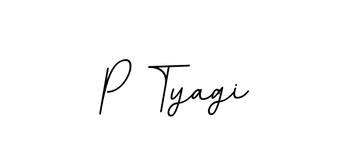 Design your own signature with our free online signature maker. With this signature software, you can create a handwritten (BallpointsItalic-DORy9) signature for name P Tyagi. P Tyagi signature style 11 images and pictures png