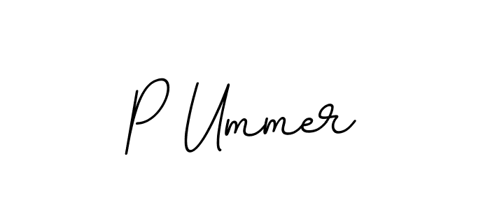 Design your own signature with our free online signature maker. With this signature software, you can create a handwritten (BallpointsItalic-DORy9) signature for name P Ummer. P Ummer signature style 11 images and pictures png