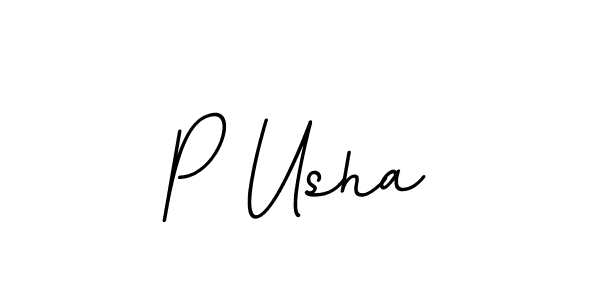 P Usha stylish signature style. Best Handwritten Sign (BallpointsItalic-DORy9) for my name. Handwritten Signature Collection Ideas for my name P Usha. P Usha signature style 11 images and pictures png