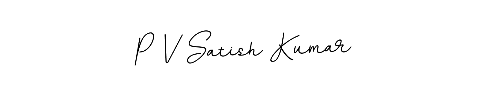 How to make P V Satish Kumar name signature. Use BallpointsItalic-DORy9 style for creating short signs online. This is the latest handwritten sign. P V Satish Kumar signature style 11 images and pictures png