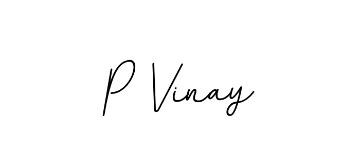 The best way (BallpointsItalic-DORy9) to make a short signature is to pick only two or three words in your name. The name P Vinay include a total of six letters. For converting this name. P Vinay signature style 11 images and pictures png