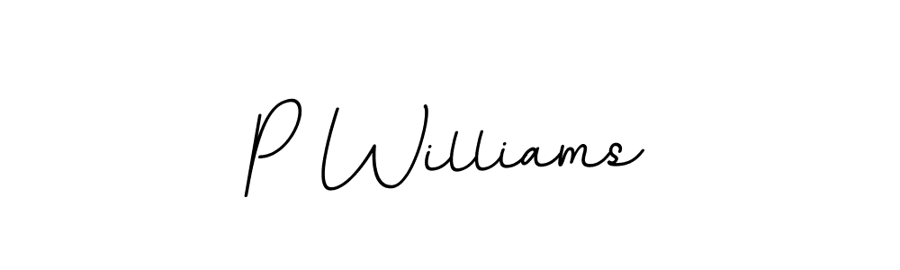 Design your own signature with our free online signature maker. With this signature software, you can create a handwritten (BallpointsItalic-DORy9) signature for name P Williams. P Williams signature style 11 images and pictures png