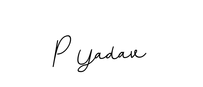 Use a signature maker to create a handwritten signature online. With this signature software, you can design (BallpointsItalic-DORy9) your own signature for name P Yadav. P Yadav signature style 11 images and pictures png