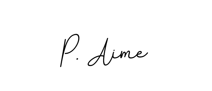 Design your own signature with our free online signature maker. With this signature software, you can create a handwritten (BallpointsItalic-DORy9) signature for name P. Aime. P. Aime signature style 11 images and pictures png
