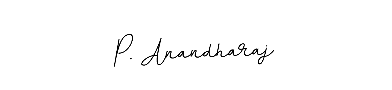 How to make P. Anandharaj name signature. Use BallpointsItalic-DORy9 style for creating short signs online. This is the latest handwritten sign. P. Anandharaj signature style 11 images and pictures png